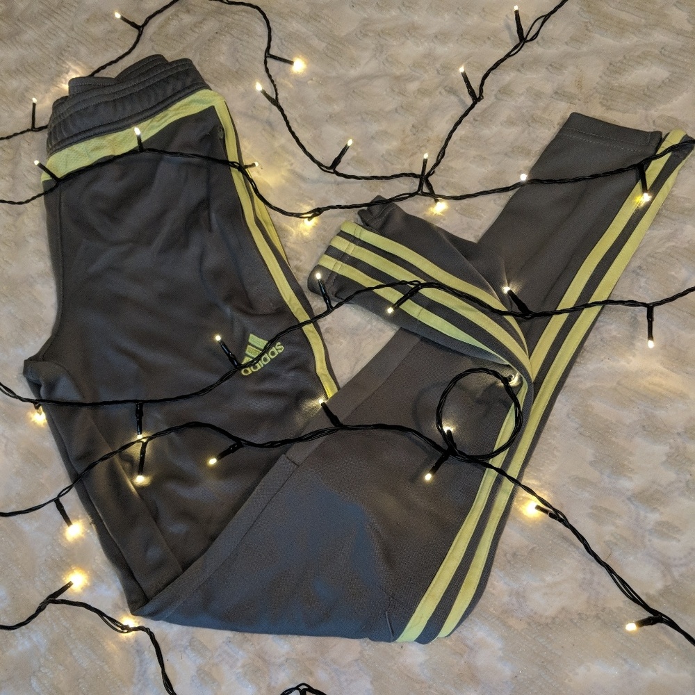 Adidas climacool grey and yellow soccer pants